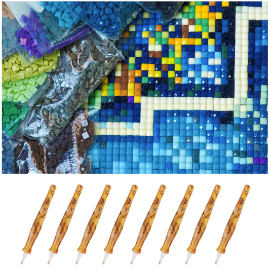 Resin 5D DIY Diamond Drill Pen with Tips Diamond Embroidery Accessories (Brown)