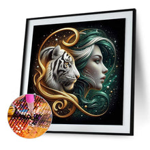 Load image into Gallery viewer, Diamond Painting - Full Round - Woman and tiger (30*30CM)
