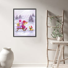 Load image into Gallery viewer, AB Diamond Painting - Full Round - Girl and puppy in the snow (40*50CM)