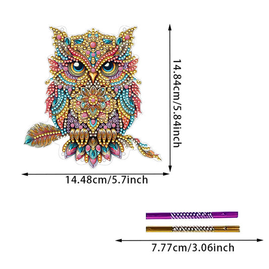 Double Sided Acrylic Special Shape Owl DIY Diamond Painting Wind Chime