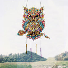 Load image into Gallery viewer, Double Sided Acrylic Special Shape Owl DIY Diamond Painting Wind Chime