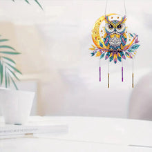 Load image into Gallery viewer, Double Sided Acrylic Special Shape Owl Moon Diamond Painting Wind Chime