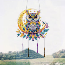 Load image into Gallery viewer, Double Sided Acrylic Special Shape Owl Moon Diamond Painting Wind Chime