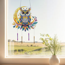 Load image into Gallery viewer, Double Sided Acrylic Special Shape Owl Moon Diamond Painting Wind Chime