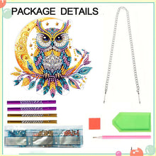 Load image into Gallery viewer, Double Sided Acrylic Special Shape Owl Moon Diamond Painting Wind Chime