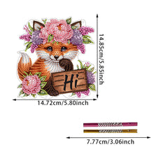Load image into Gallery viewer, Double Sided Acrylic Special Shape Fox DIY Diamond Painting Wind Chime