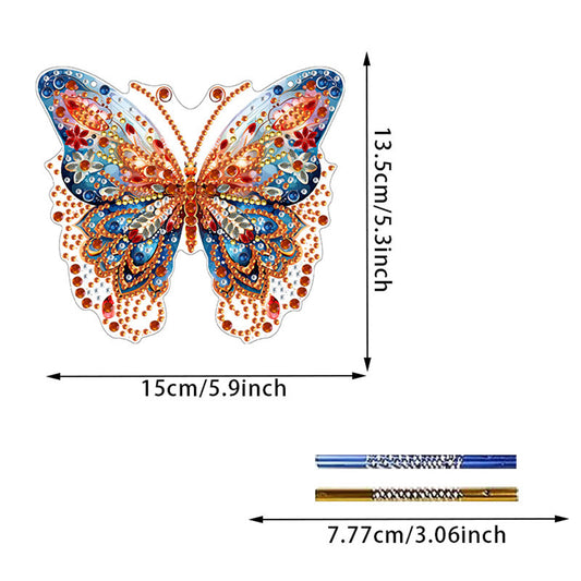 Double Sided Acrylic Special Shape Butterfly Diamond Painting Wind Chime