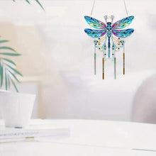 Load image into Gallery viewer, Double Sided Acrylic Special Shape Dragonfly Diamond Painting Wind Chime