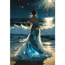Load image into Gallery viewer, Diamond Painting - Full Round - Back view at the seaside (45*65CM)