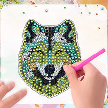 Load image into Gallery viewer, 6Pcs Cute Animal Diamond Painting Refrigerator Magnets for Home Decor (Wolf)