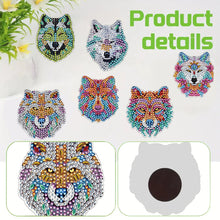 Load image into Gallery viewer, 6Pcs Cute Animal Diamond Painting Refrigerator Magnets for Home Decor (Wolf)