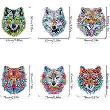 Load image into Gallery viewer, 6Pcs Cute Animal Diamond Painting Refrigerator Magnets for Home Decor (Wolf)