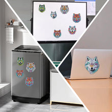 Load image into Gallery viewer, 6Pcs Cute Animal Diamond Painting Refrigerator Magnets for Home Decor (Wolf)
