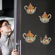 Load image into Gallery viewer, 6Pcs Diamond Painting Refrigerator Magnets for Home Decoration (Kettle Hut)