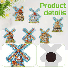 Load image into Gallery viewer, 6Pcs Diamond Painting Refrigerator Magnets for Home Decoration (Windmill Hut)