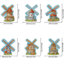 Load image into Gallery viewer, 6Pcs Diamond Painting Refrigerator Magnets for Home Decoration (Windmill Hut)