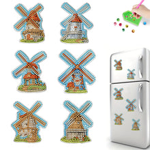Load image into Gallery viewer, 6Pcs Diamond Painting Refrigerator Magnets for Home Decoration (Windmill Hut)
