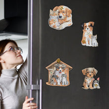 Load image into Gallery viewer, 6Pcs Animal Diamond Painting Refrigerator Magnets for Home Decor (Cat and Dog)