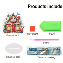 Load image into Gallery viewer, Christmas Table Top Diamond Painting Ornament Kits for Home Office (Cat House)