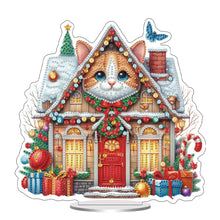 Load image into Gallery viewer, Christmas Table Top Diamond Painting Ornament Kits for Home Office (Cat House)