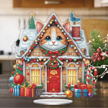 Load image into Gallery viewer, Christmas Table Top Diamond Painting Ornament Kits for Home Office (Cat House)