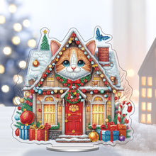 Load image into Gallery viewer, Christmas Table Top Diamond Painting Ornament Kits for Home Office (Cat House)
