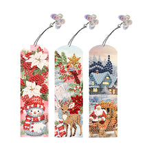Load image into Gallery viewer, 3Pcs Special Shape Christmas Diamond Painting Bookmark Making Kit 14.7x5cm