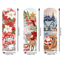 Load image into Gallery viewer, 3Pcs Special Shape Christmas Diamond Painting Bookmark Making Kit 14.7x5cm