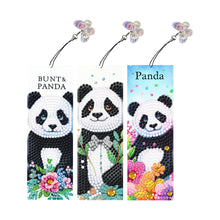 Load image into Gallery viewer, 3Pcs Special Shape Panda Diamond Painting Bookmark Making Kit 14.7x5cm