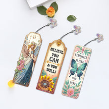 Load image into Gallery viewer, 3Pcs Special Shape Butterfly Angel Diamond Painting Bookmark Making Kit 14.7x5cm