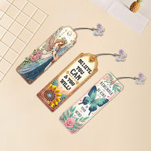 Load image into Gallery viewer, 3Pcs Special Shape Butterfly Angel Diamond Painting Bookmark Making Kit 14.7x5cm