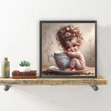 Load image into Gallery viewer, Diamond Painting - Full Round - Coffee cup and girl (30*30CM)