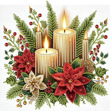 Load image into Gallery viewer, Diamond Painting - Partial Special Shaped - Christmas candles (30*30CM)
