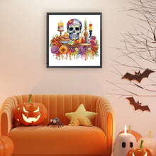Load image into Gallery viewer, Diamond Painting - Partial Special Shaped - Halloween skeleton flowers (30*30CM)