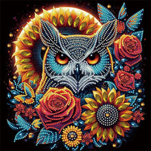 Load image into Gallery viewer, Diamond Painting - Full Round - Flower owl (30*30CM)