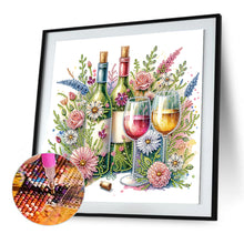 Load image into Gallery viewer, Diamond Painting - Partial Special Shaped - Flower wine glass (30*30CM)