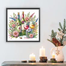 Load image into Gallery viewer, Diamond Painting - Partial Special Shaped - Flower wine glass (30*30CM)