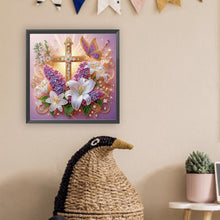 Load image into Gallery viewer, Diamond Painting - Partial Special Shaped - Cross lavender (40*40CM)
