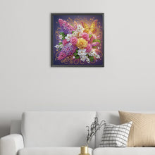Load image into Gallery viewer, Diamond Painting - Partial Special Shaped - Flower butterfly (40*40CM)