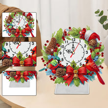 Load image into Gallery viewer, Acrylic Special Shape Christmas Cardinal DIY Diamond Painting Clock for Home