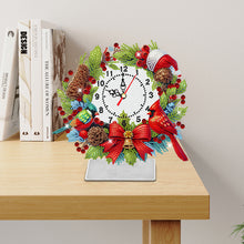 Load image into Gallery viewer, Acrylic Special Shape Christmas Cardinal DIY Diamond Painting Clock for Home