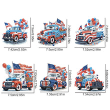 Load image into Gallery viewer, 6Pcs American Flag Car Diamond Painting Fridge Magnet for Fridge Whiteboards