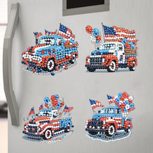 Load image into Gallery viewer, 6Pcs American Flag Car Diamond Painting Fridge Magnet for Fridge Whiteboards