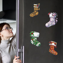 Load image into Gallery viewer, 6Pcs Christmas Stockings Diamond Painting Fridge Magnet for Fridge Whiteboards