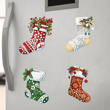 Load image into Gallery viewer, 6Pcs Christmas Stockings Diamond Painting Fridge Magnet for Fridge Whiteboards