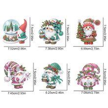 Load image into Gallery viewer, 6Pcs Christmas Gnomes Diamond Painting Fridge Magnet for Fridge Whiteboards