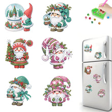 Load image into Gallery viewer, 6Pcs Christmas Gnomes Diamond Painting Fridge Magnet for Fridge Whiteboards