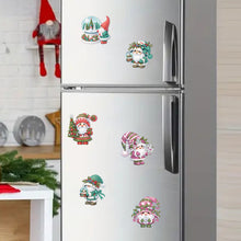 Load image into Gallery viewer, 6Pcs Christmas Gnomes Diamond Painting Fridge Magnet for Fridge Whiteboards