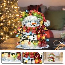 Load image into Gallery viewer, Acrylic Shaking Head Cute Christmas Desktop Diamond Art Kits (Snowman Lights)