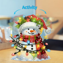 Load image into Gallery viewer, Acrylic Shaking Head Cute Christmas Desktop Diamond Art Kits (Snowman Lights)